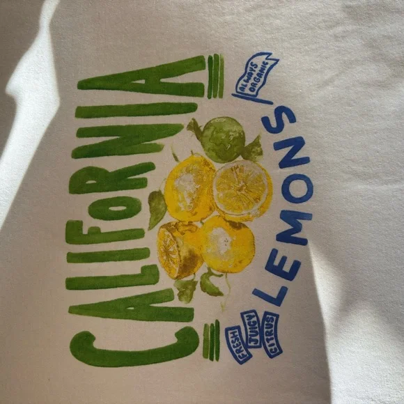 J. Crew White Tee with California Lemons Print - Picture 2 of 4